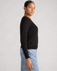 Joan Liquid Jersey Long Sleeve Top - Black