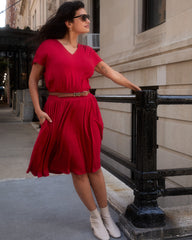 Minetta Liquid Jersey Dress - New York Red