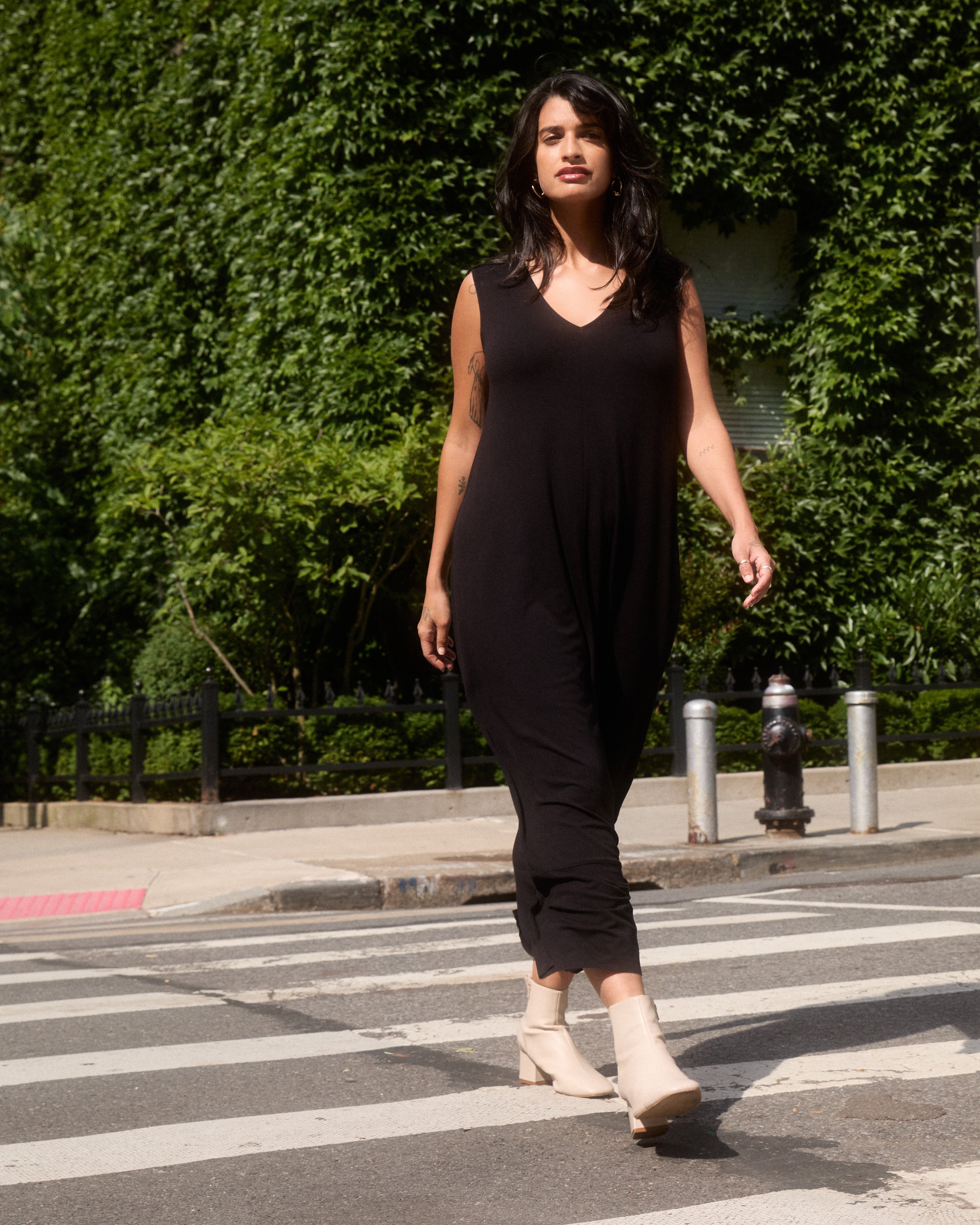 Claremont Liquid Jersey Sheath Dress - Black