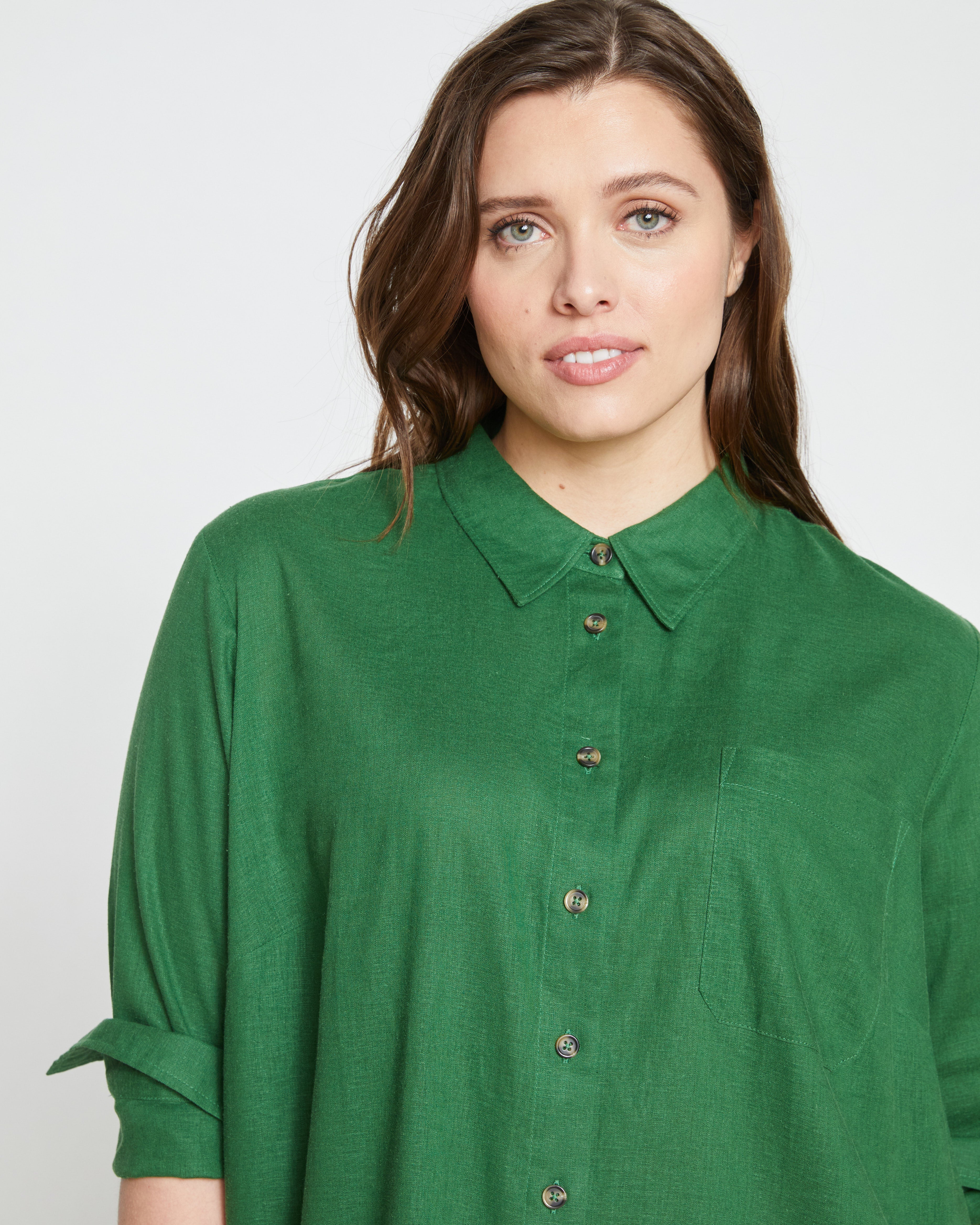 Seaside Linen Shirtdress - Jardin