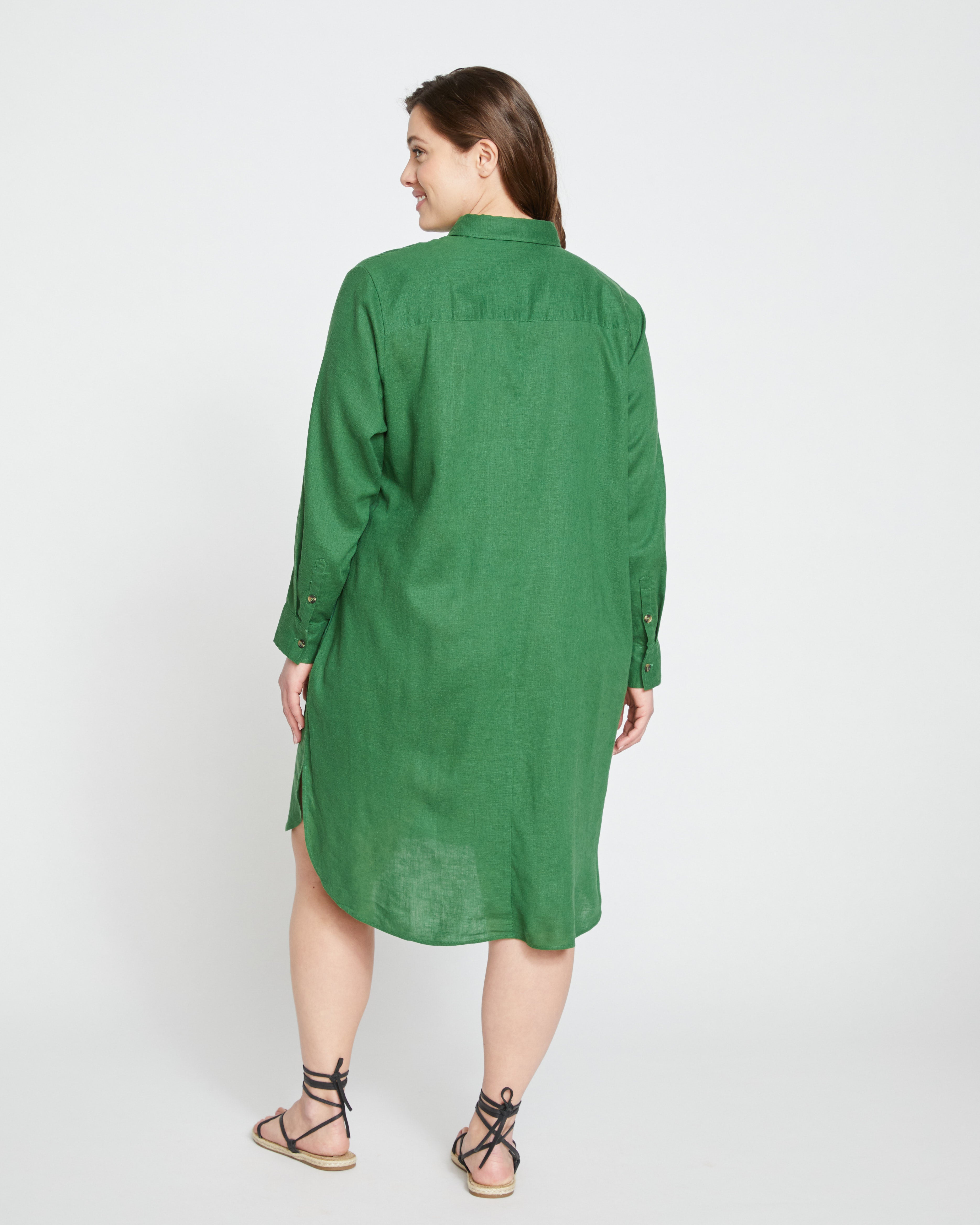 Seaside Linen Shirtdress - Jardin