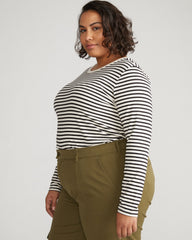 Long Sleeve Tee Rex - Ecru/Black Stripe