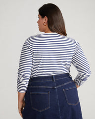 Long Sleeve Tee Rex - White/Cenote Stripe