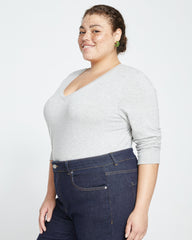 Long Sleeve V Rex - Heather Grey