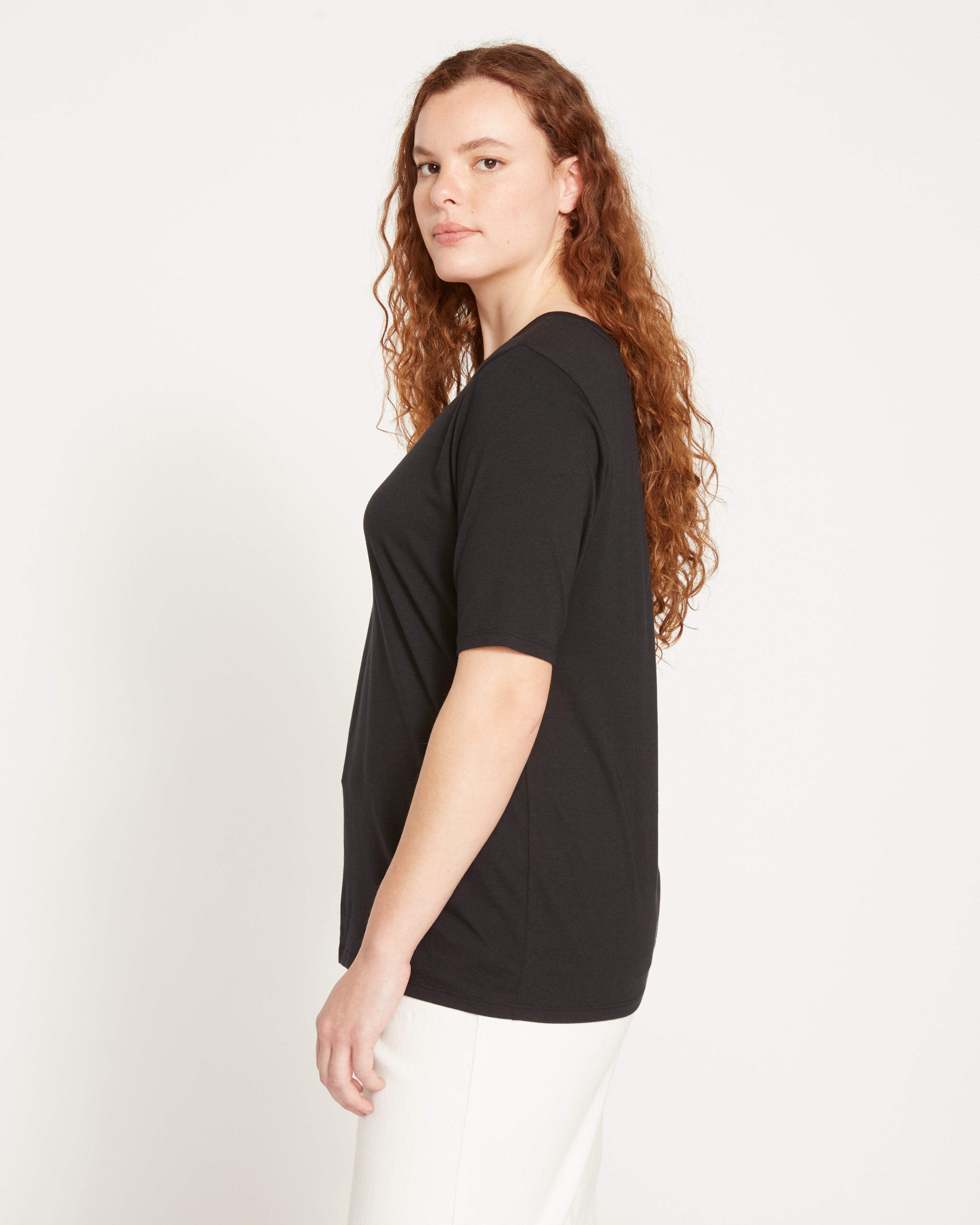 Maia Stovepipe Sleeve Tee - Black