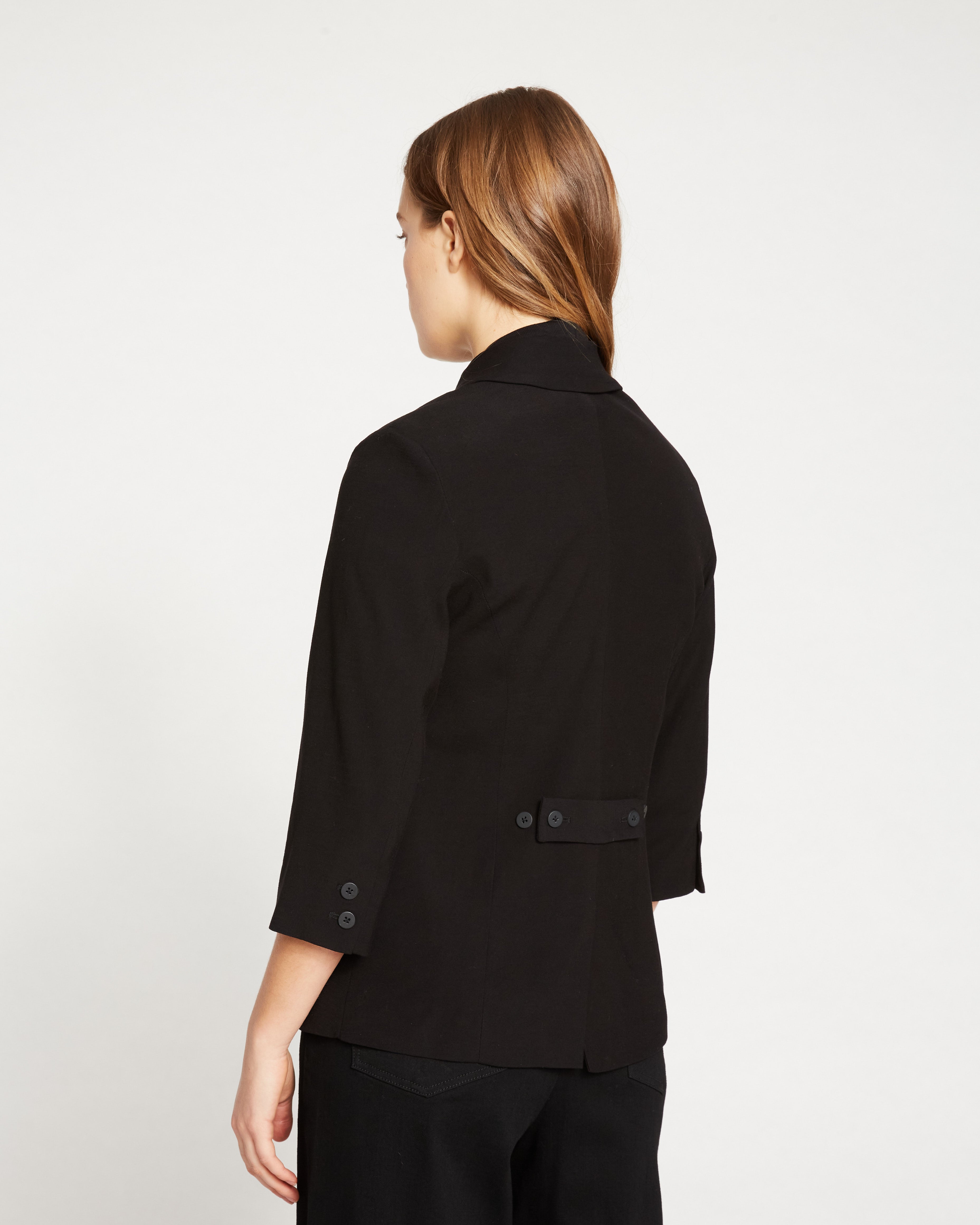 Meg Double Luxe Short Blazer - Black