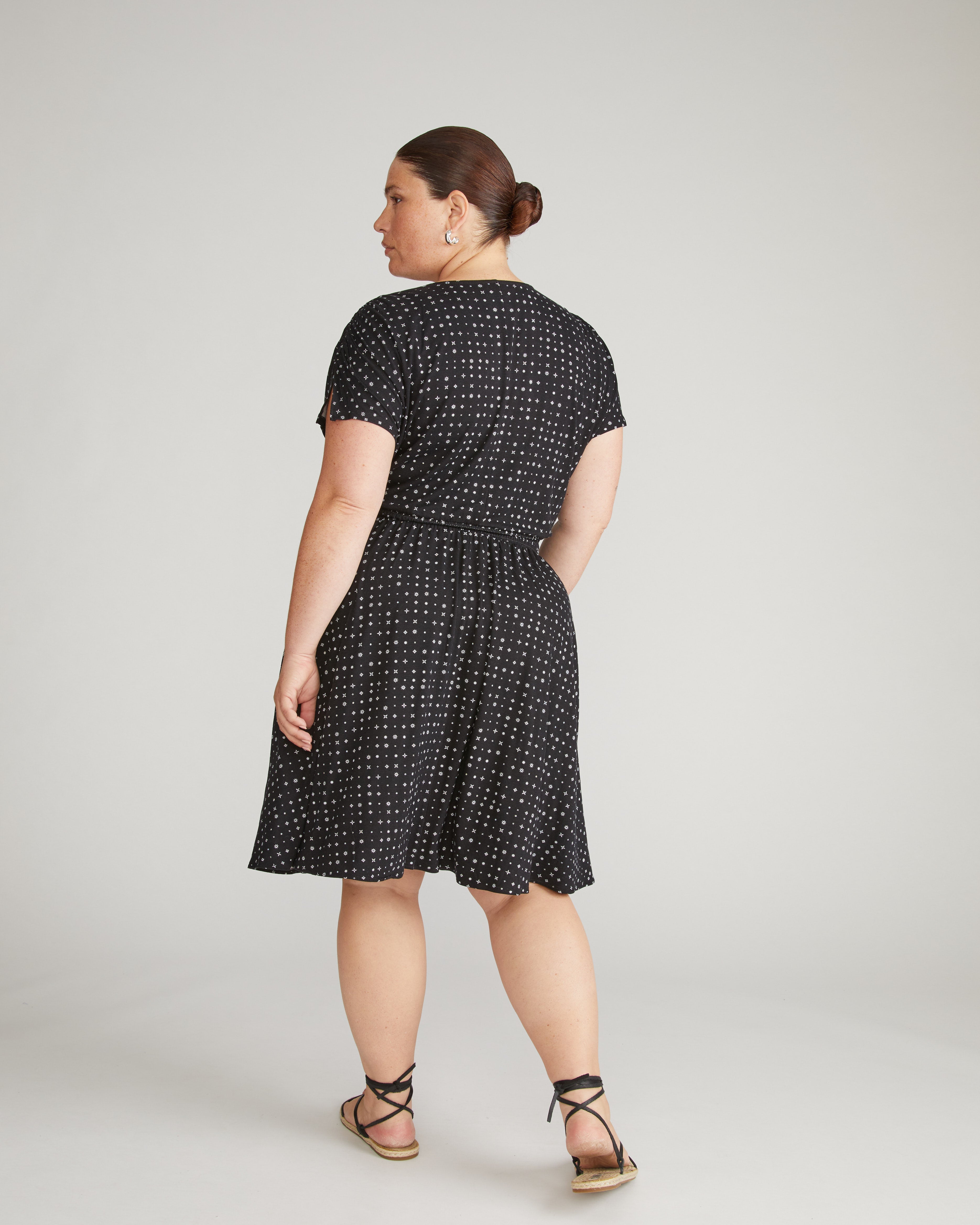 Minetta Liquid Jersey Dress - Galactic Print in Black