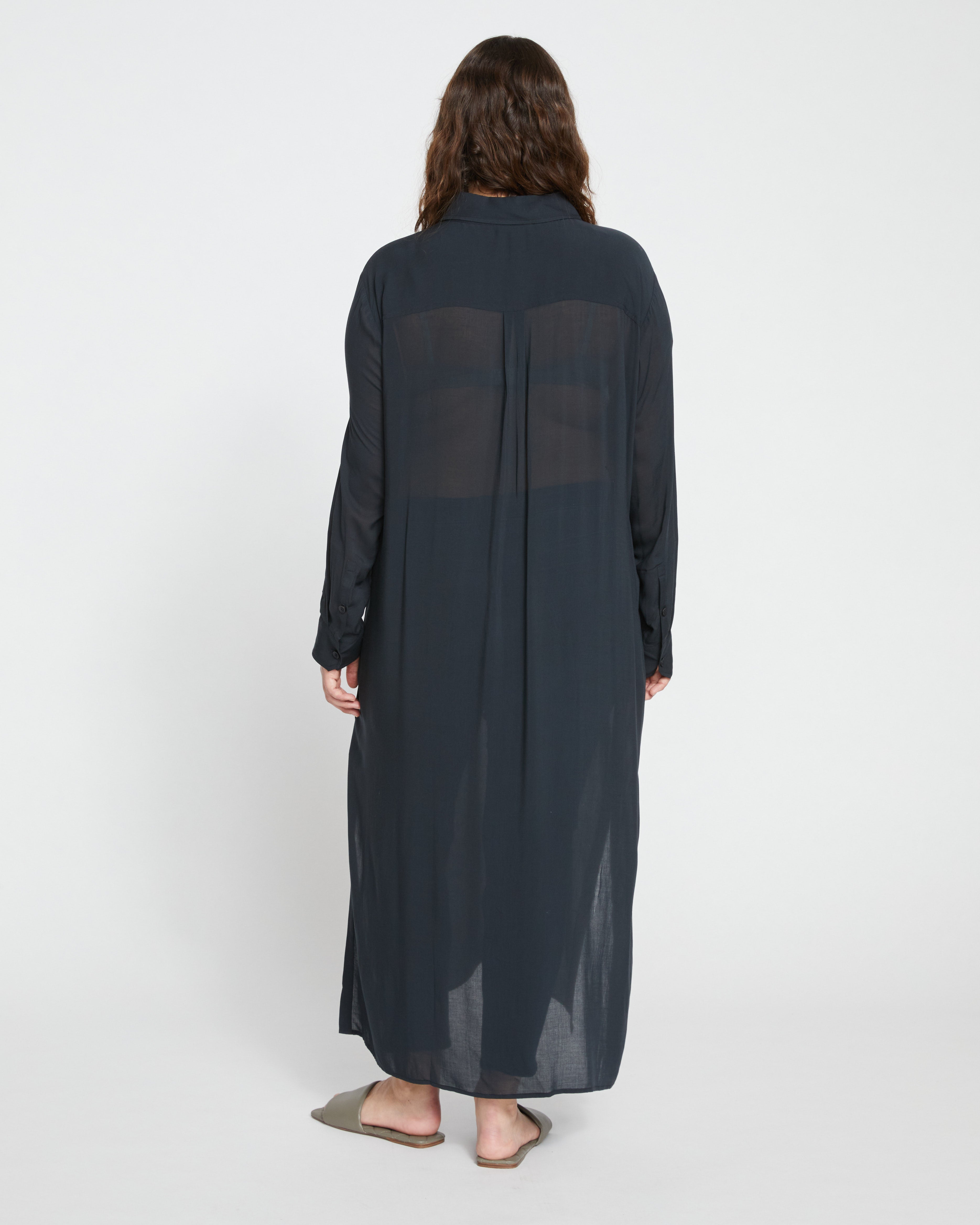 Nailah Button Down Tunic - Black