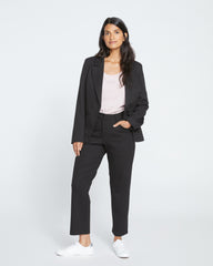 Cigarette Ponte Pants - Slate Pinstripe