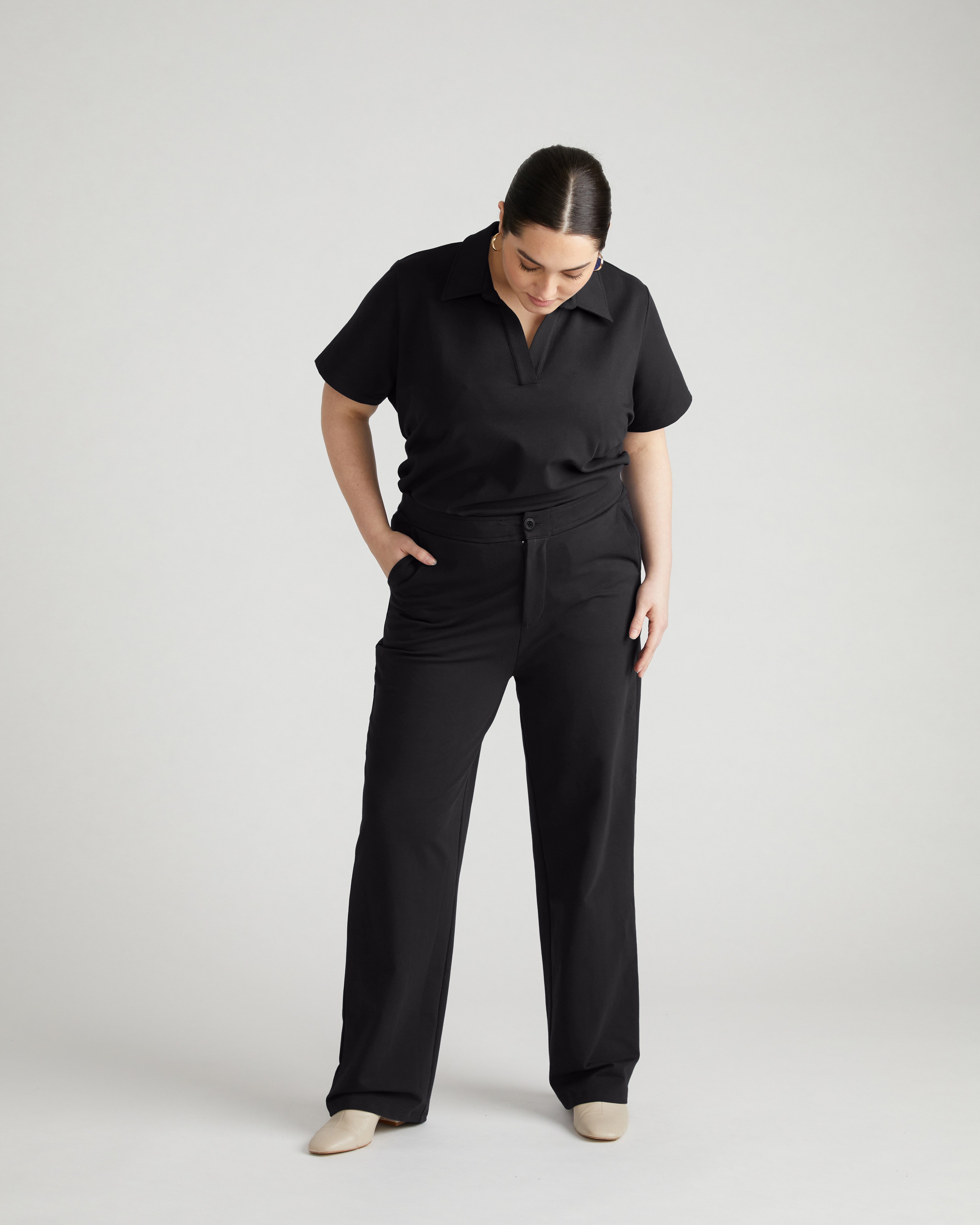 Varsity French Terry Trousers - Black