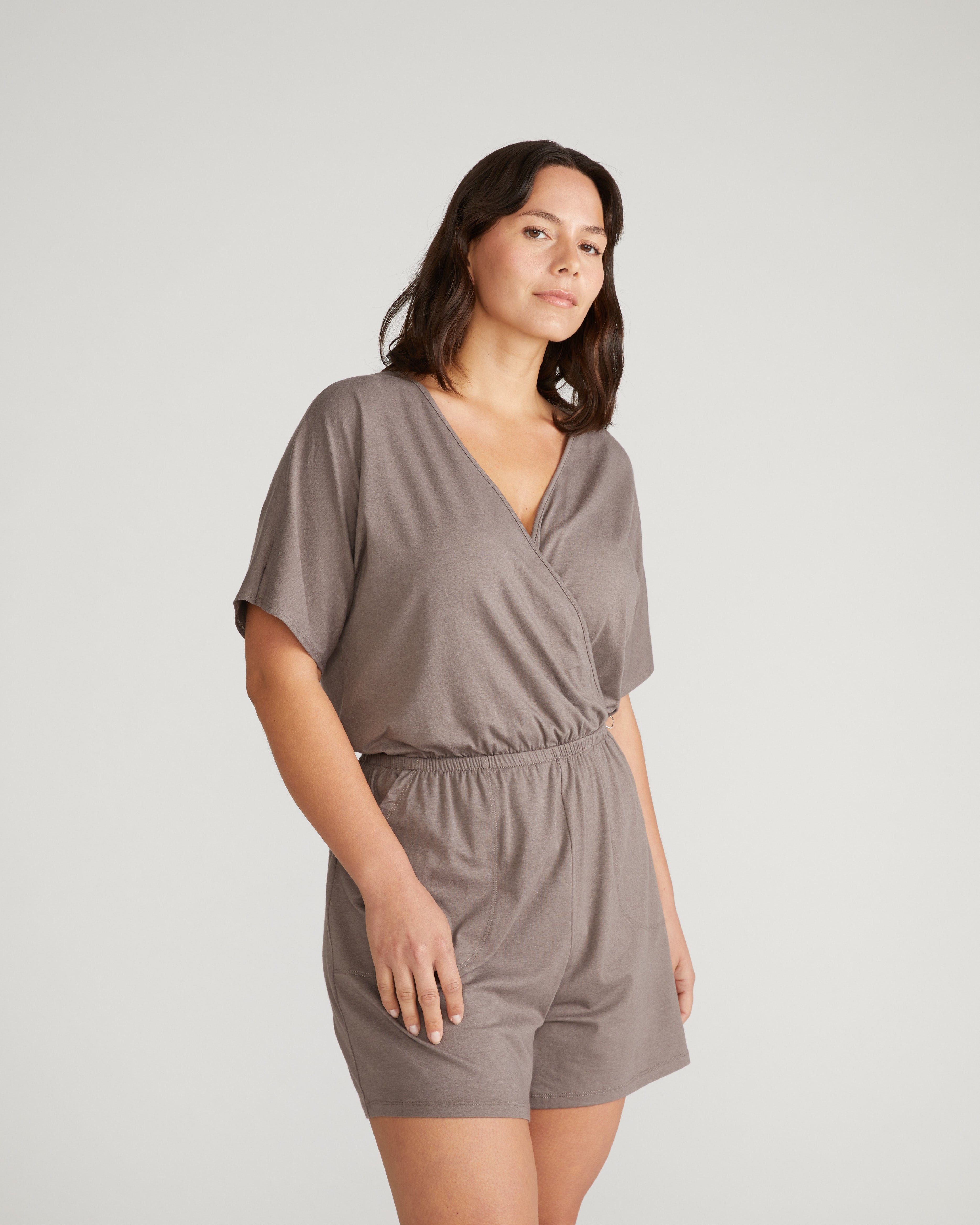 Nora Cross Front Romper - Stormy Weather