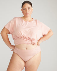 Pima Cotton Mid Rise Bikini - Pink