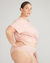 Pima Cotton Mid Rise Bikini - Pink