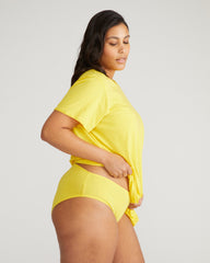 Pima Cotton Mid Rise Bikini - Yellow