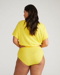 Pima Cotton Mid Rise Bikini - Yellow