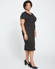 Executive Ponte Dress - Slate Pinstripe