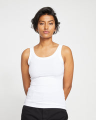 Roitfeld Ribbed Tank - White
