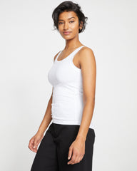 Roitfeld Ribbed Tank - White