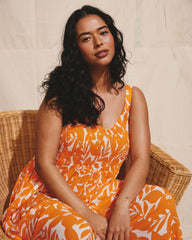 Harmony Voile Dress - Petal Palette Print in Arancia