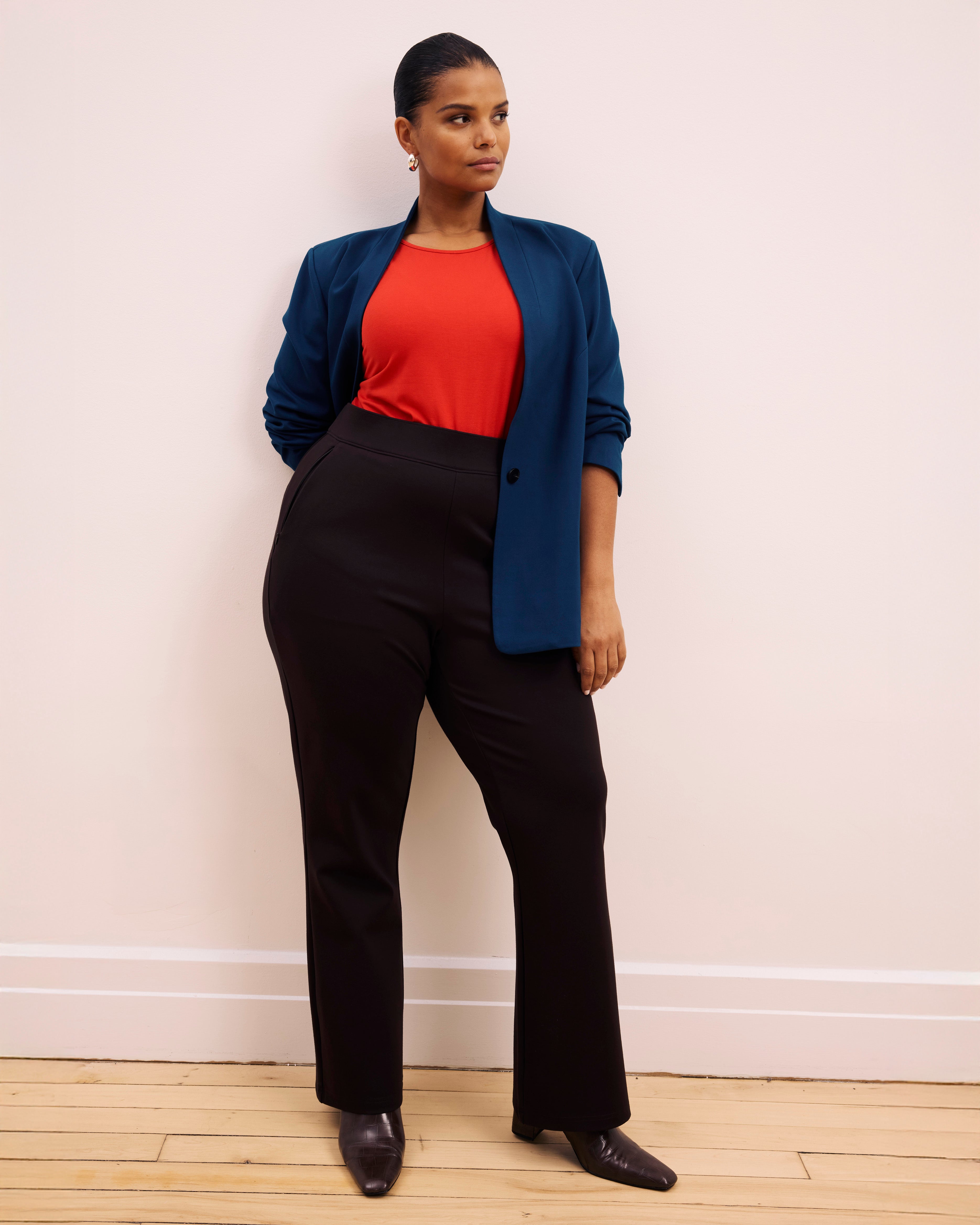 Pull On Bootcut Ponte Pants - Espresso