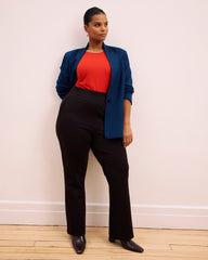 Lennox Collarless Ponte Blazer - Deep Teal