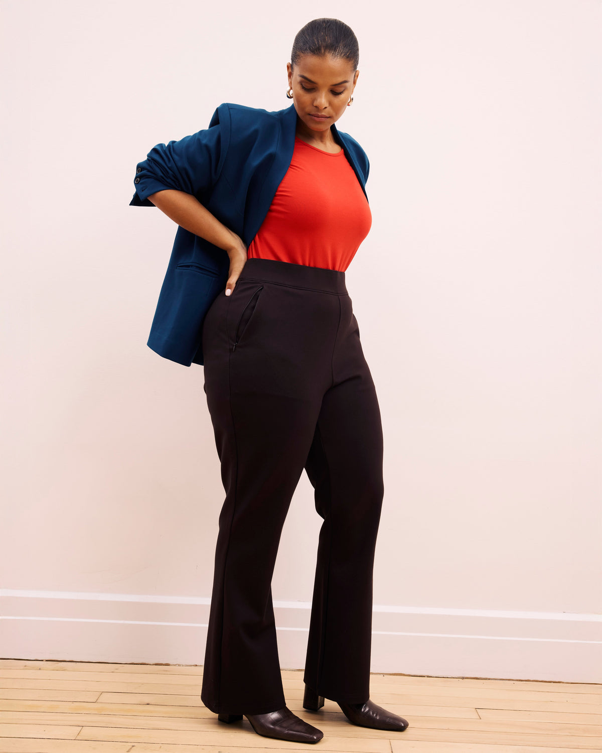 Pull On Bootcut Ponte Pants - Espresso