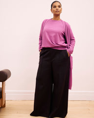 Savvy Fine Knit Sweater Top - Purple Vision