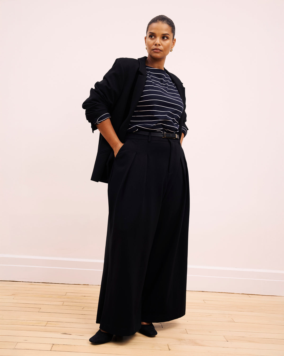 Palais Wide Leg Ponte Pants - Black