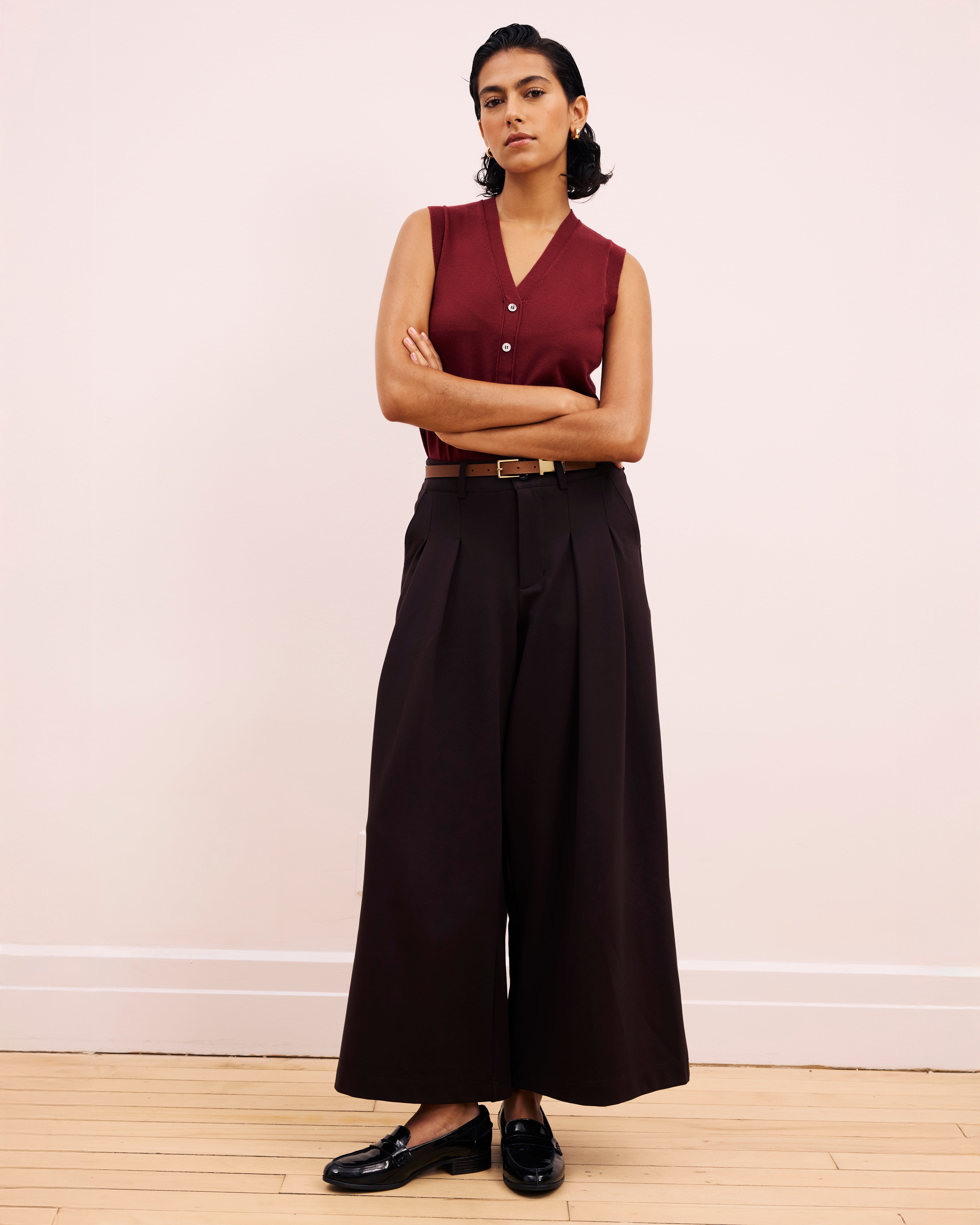 Palais Wide Leg Ponte Pants - Espresso