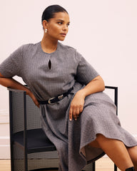 Saskia Ponte Dress - Herringbone Tweed