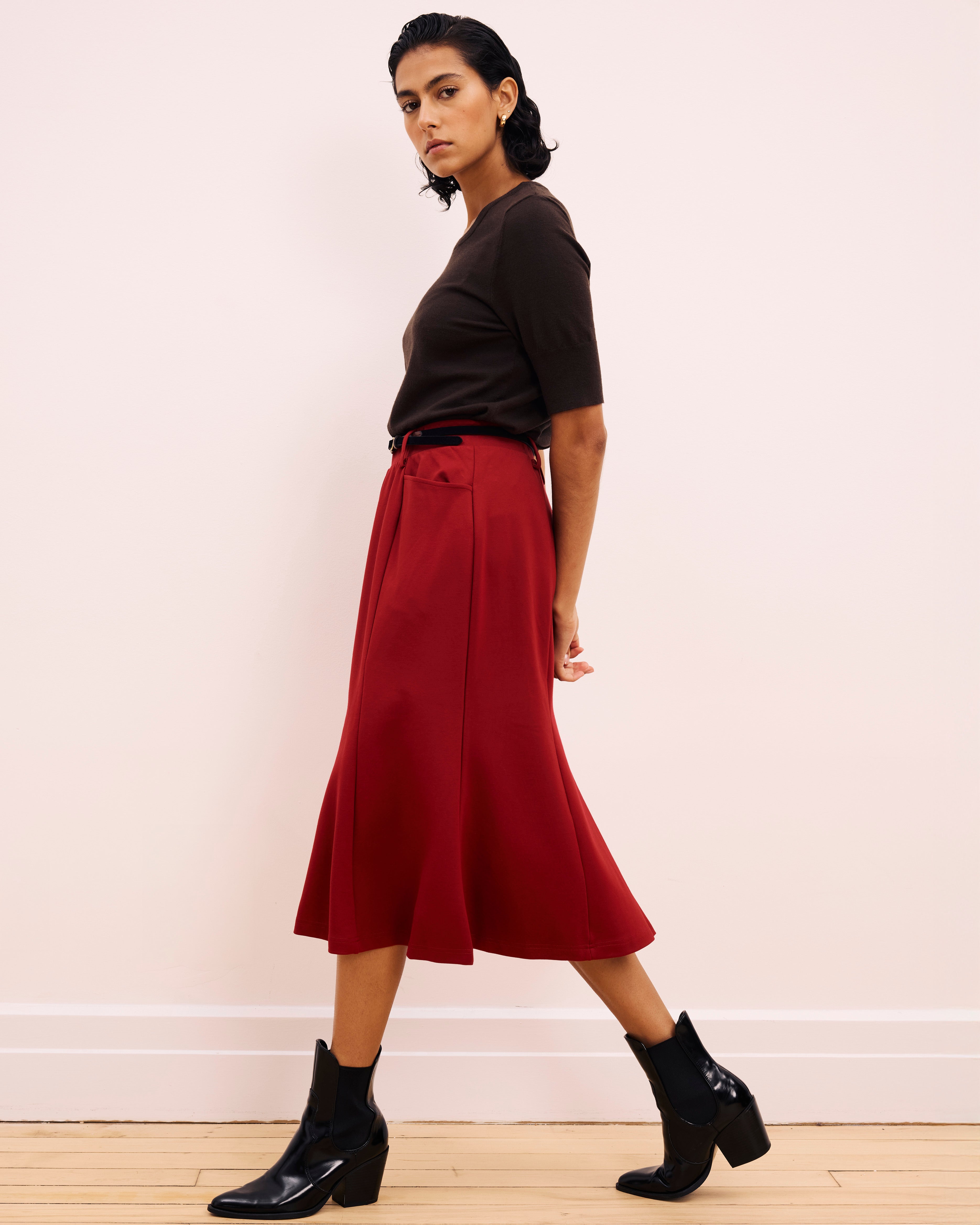 Carla Ponte Skirt - Garnet