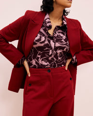 Audrey Tailored Ponte Pants - Garnet