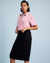 Chelsea Liquid Jersey Short Sleeve Shirt - Pale Mauve