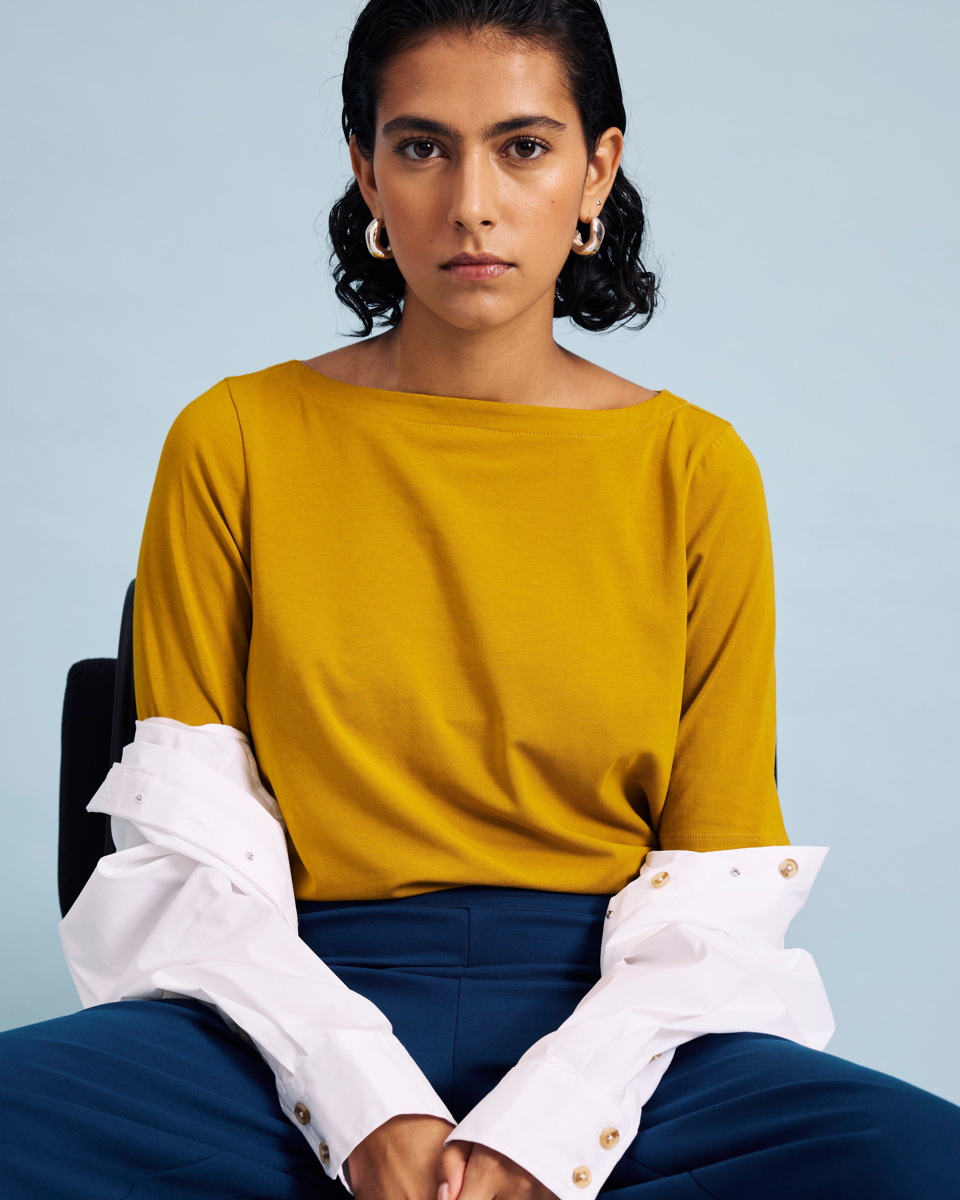 Bella Boatneck Tee - Mustard