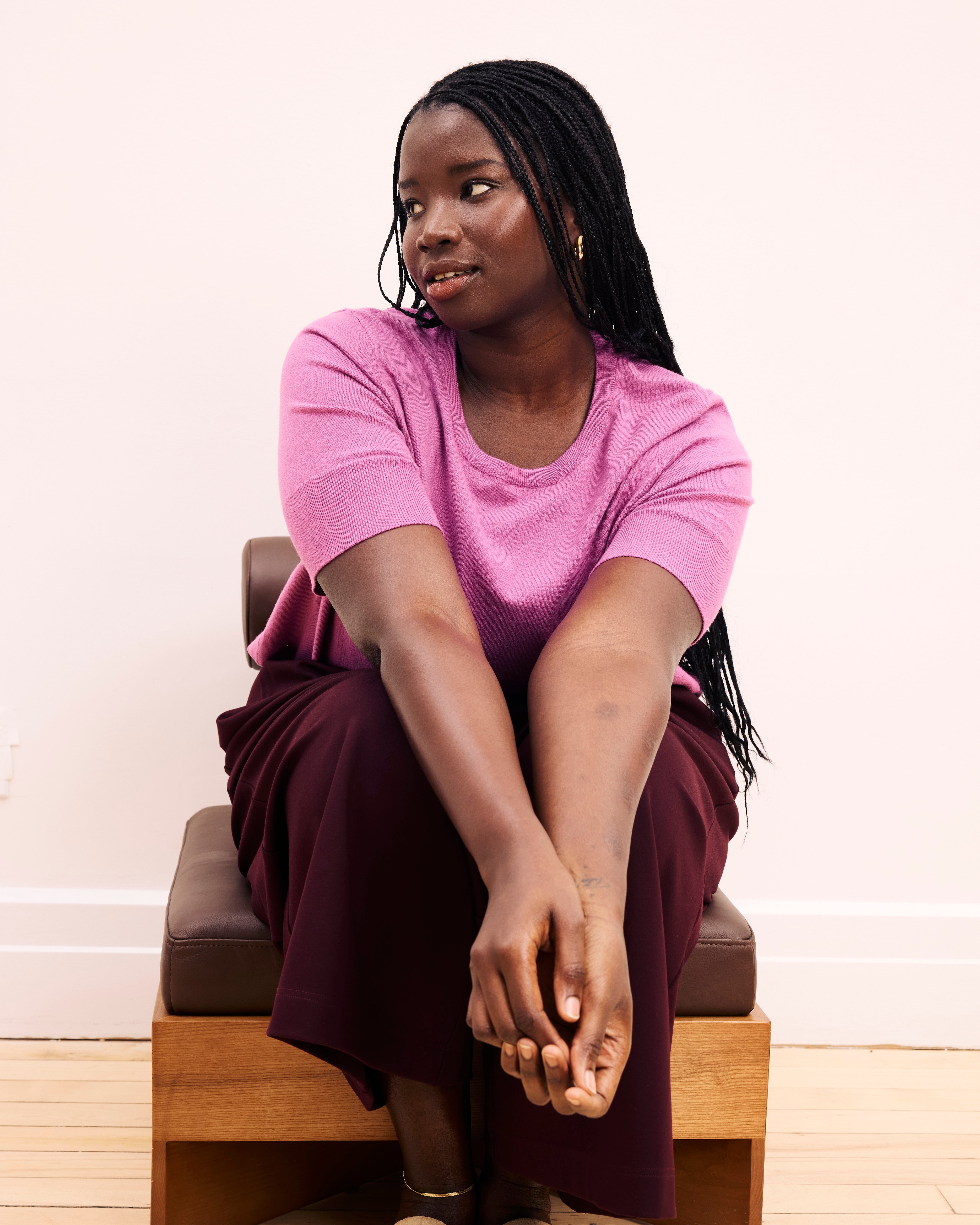 Savvy Fine Knit Sweater Top - Purple Vision