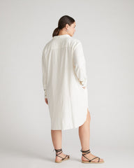 Seaside Linen Shirtdress - White