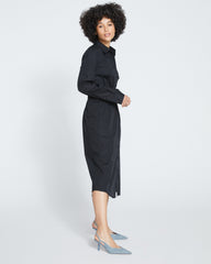Hamptons Smocked Shirtdress - Black