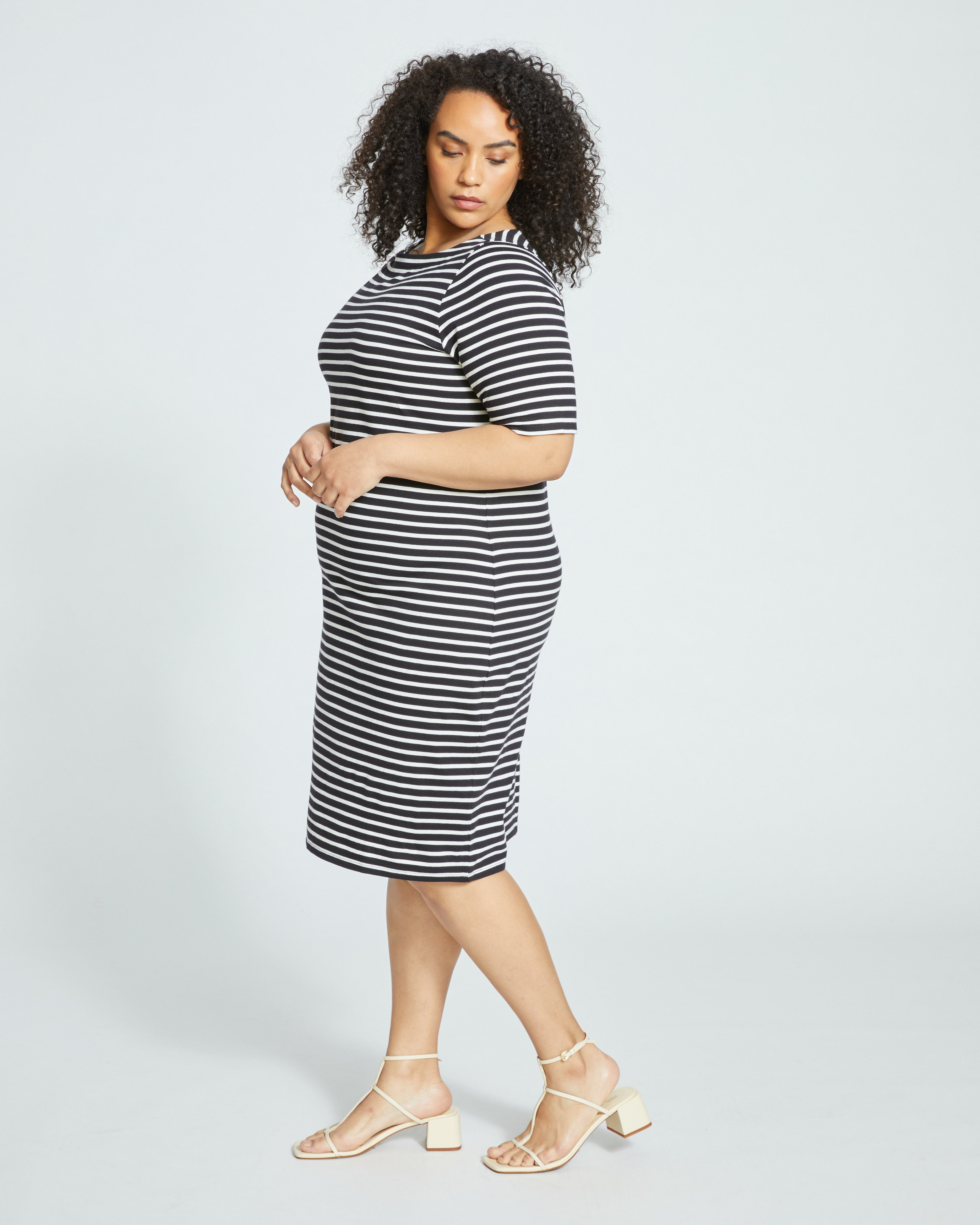 Belle Breton Stripe Jersey Dress - Black/White Stripe