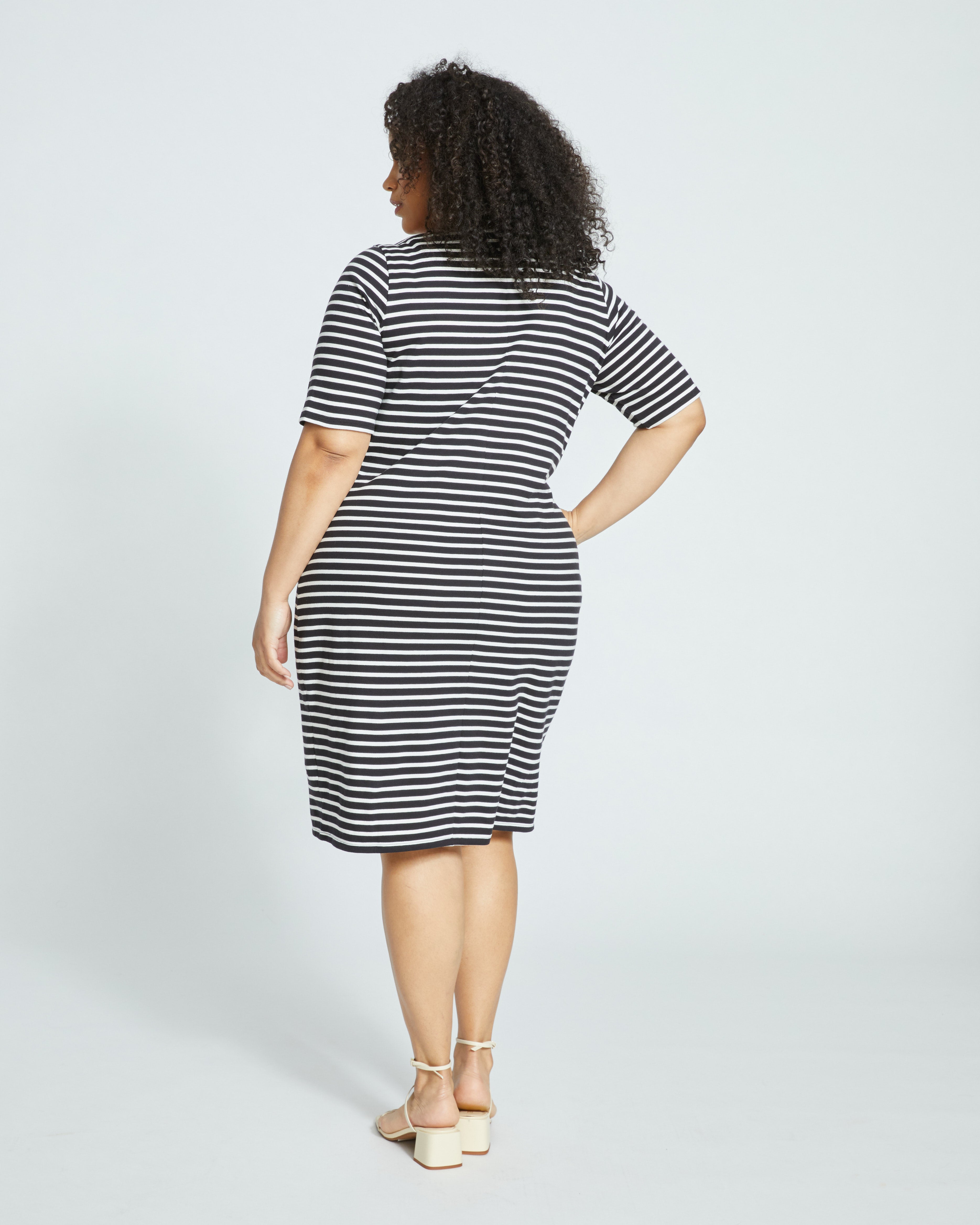 Belle Breton Stripe Jersey Dress - Black/White Stripe