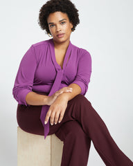 Smart Signature Ponte Pants Long - Black Cherry