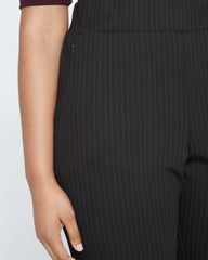 Smart Signature Ponte Pants Long - Slate Pinstripe