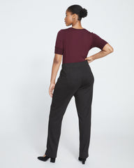 Smart Signature Ponte Pants Long - Slate Pinstripe