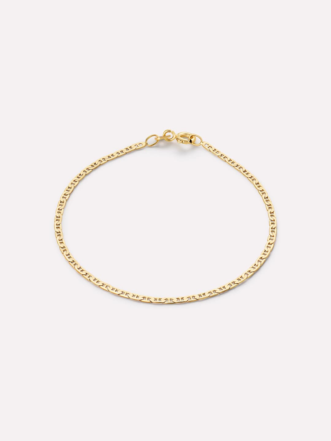 Ana Luisa Solid Yellow Gold - Flat Mariner Chain Bracelet