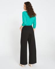 Stephanie Wide Leg Ponte Pants - Black