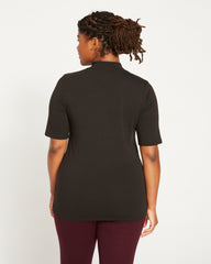 Modern Mock Neck Tee - Black