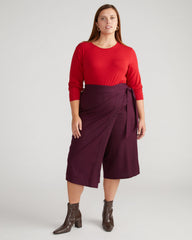 Villa Linen Wrap Culottes - Acai