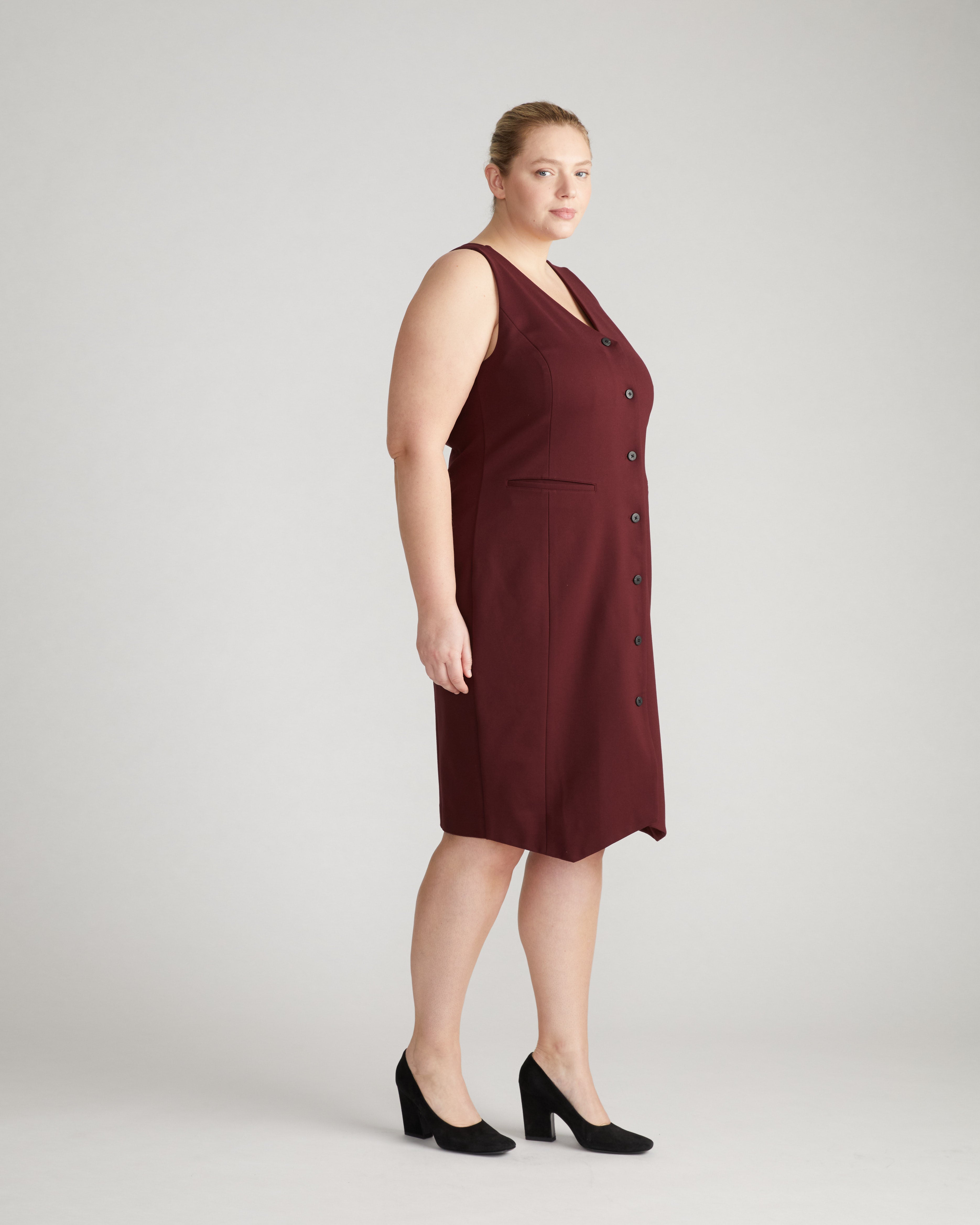 Prestige Ponte Gallery Dress - Black Cherry