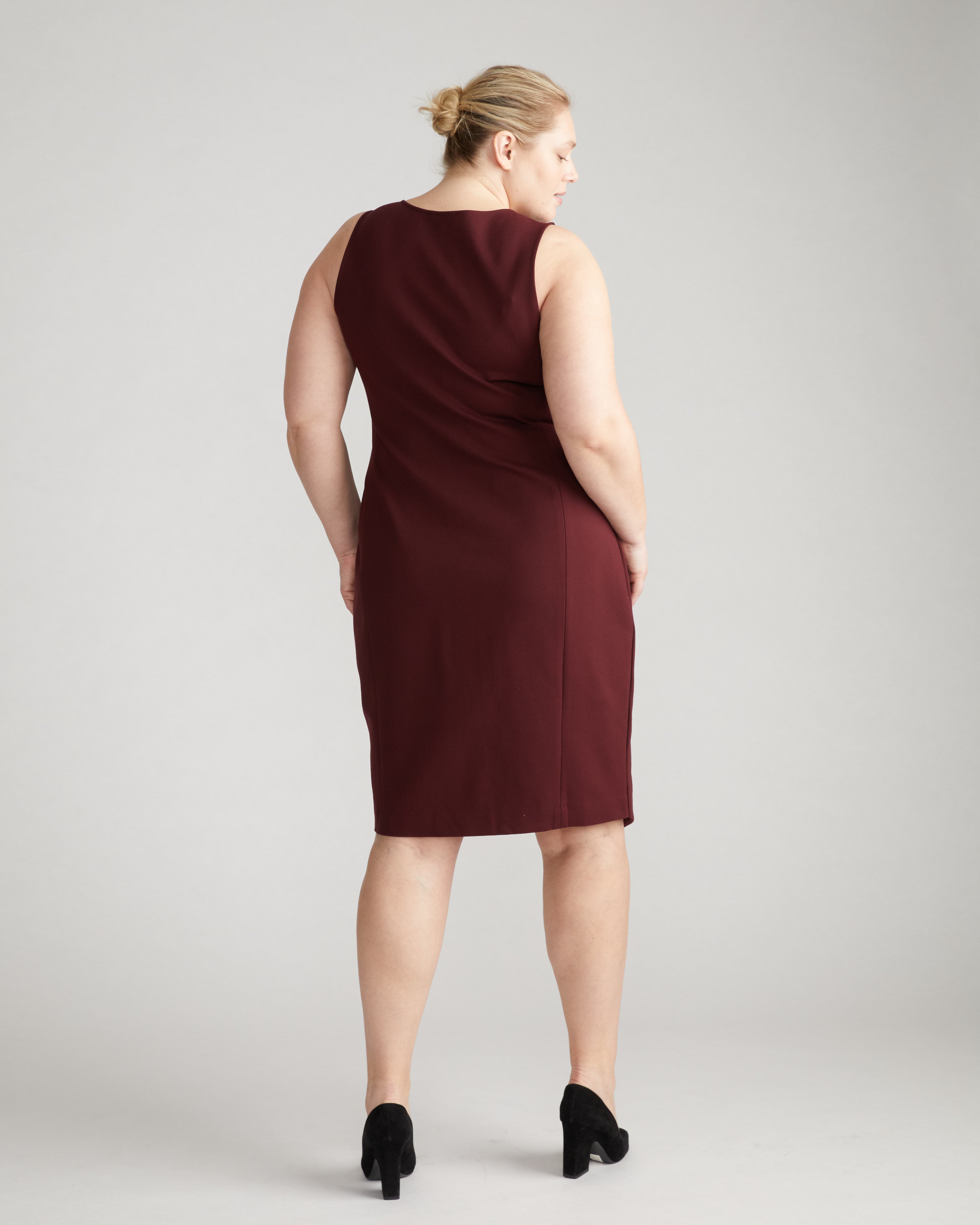 Prestige Ponte Gallery Dress - Black Cherry