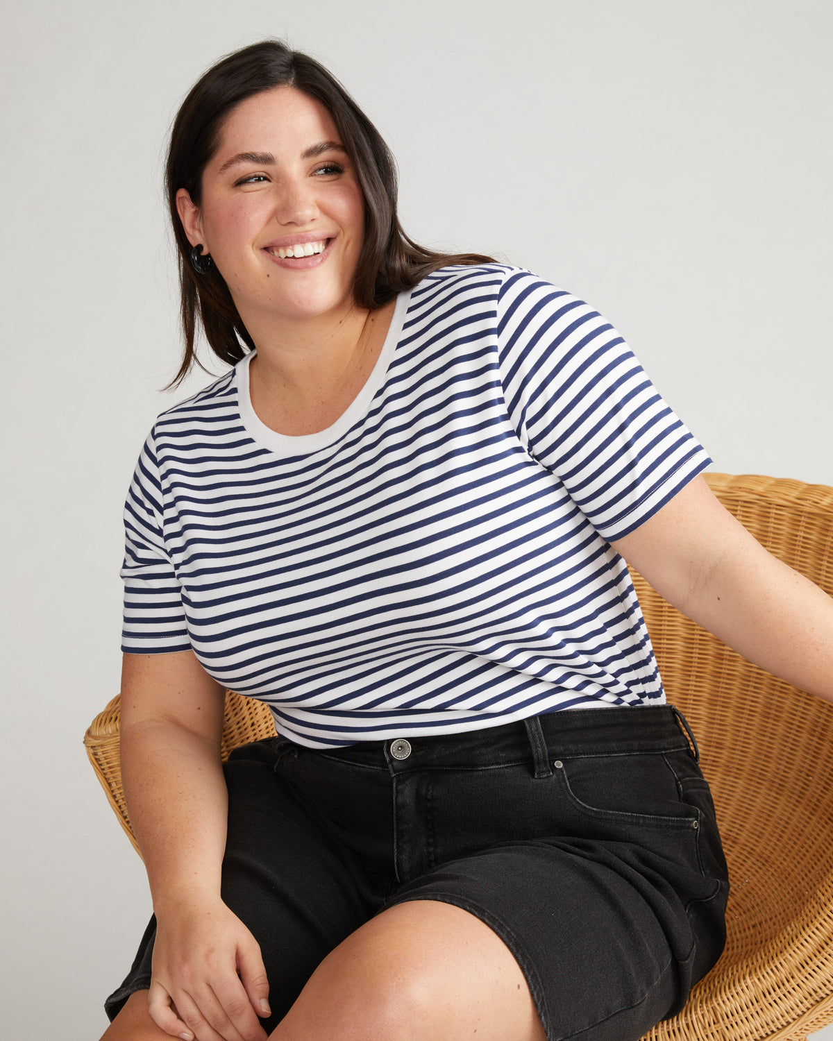 Tee Rex - White/Cenote Stripe