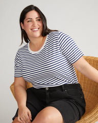 Tee Rex - White/Cenote Stripe